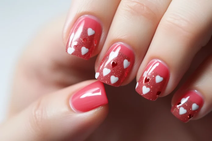 valentine day nails designs